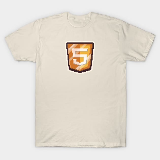 HTML5 Metallic PixelArt T-Shirt by astrellonart